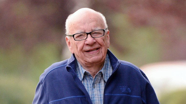 Rupert Murdoch walking outside
