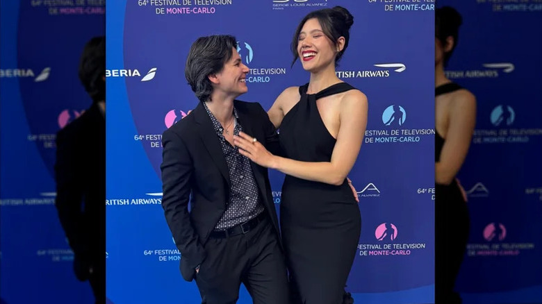 Hanako Greensmith and partner Lex on red carpet