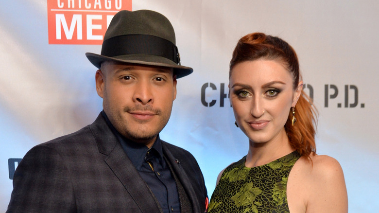 Joe Minoso and Caitlin Murphy Miles at Chicago Fire premiere
