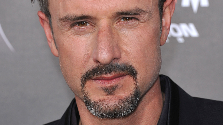David Arquette looking serious
