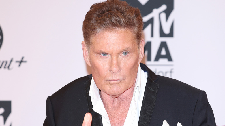 David Hasselhoff posing at the MTV Europe Music Awards
