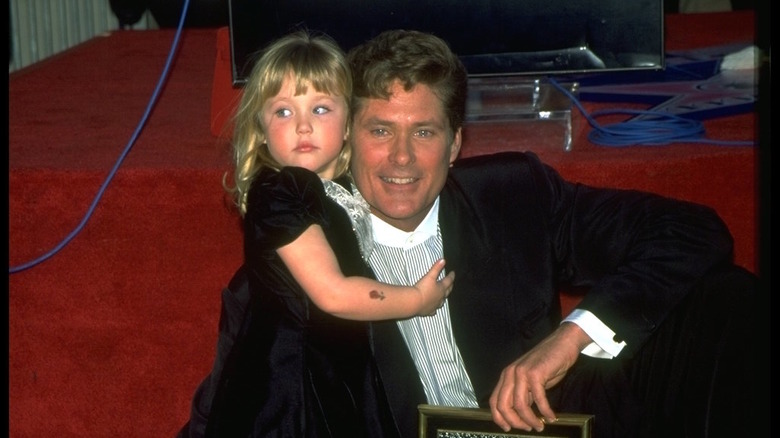 David and Hayley Hasselhoff at the Hollywood Walk of Fame in the 1990s
