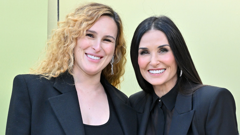 Demi Moore and Rumer Willis smiling