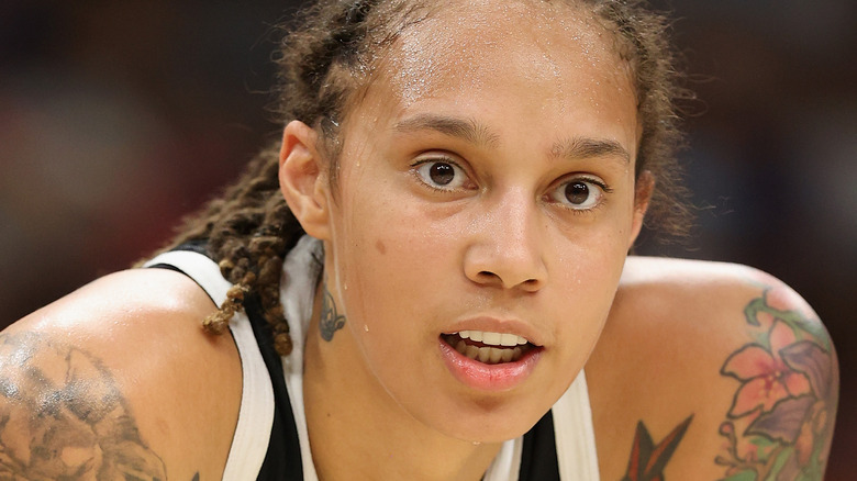 Brittney Griner on the court playing basketball