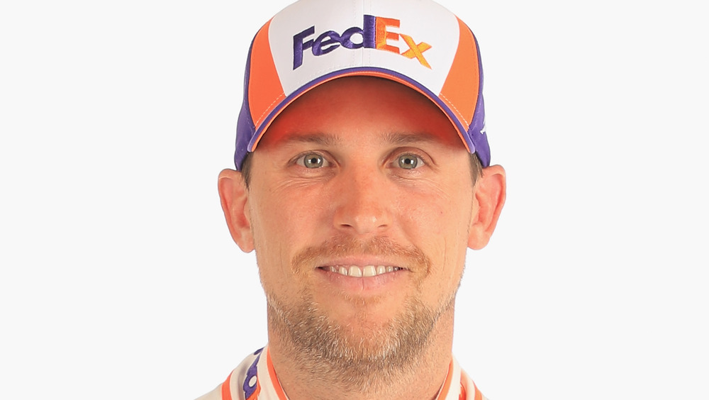 NASCAR's Denny Hamlin smiling