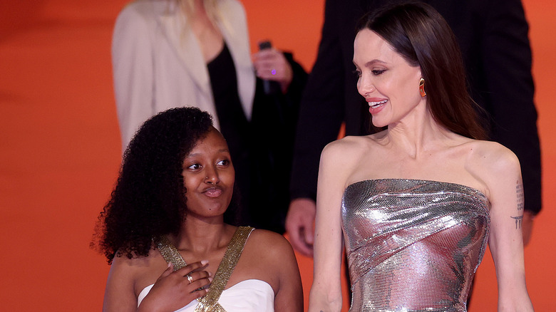 Angelina Jolie smiling at Zahara