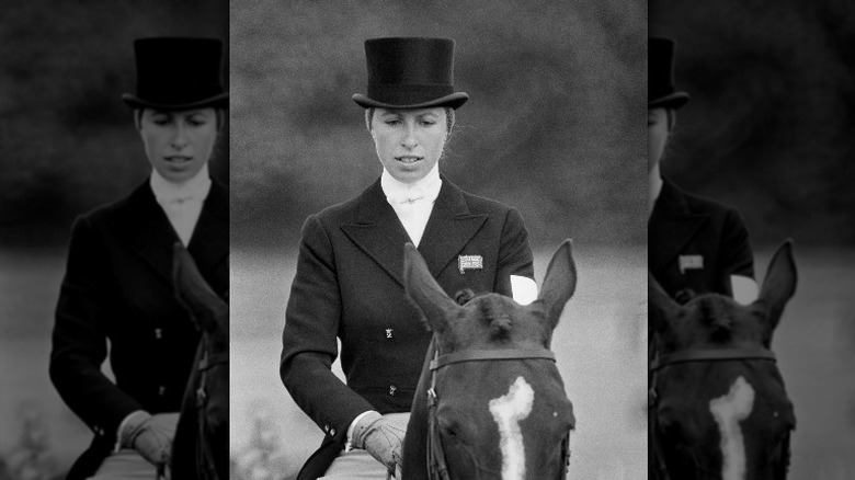 Princess Anne riding a horse 