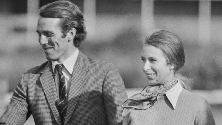 Captain Mark Phillips and Princess Anne smiling