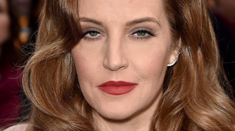 Lisa Marie Presley red lipstick