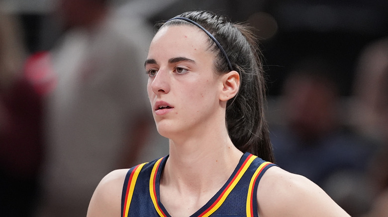 Caitlin Clark on the court