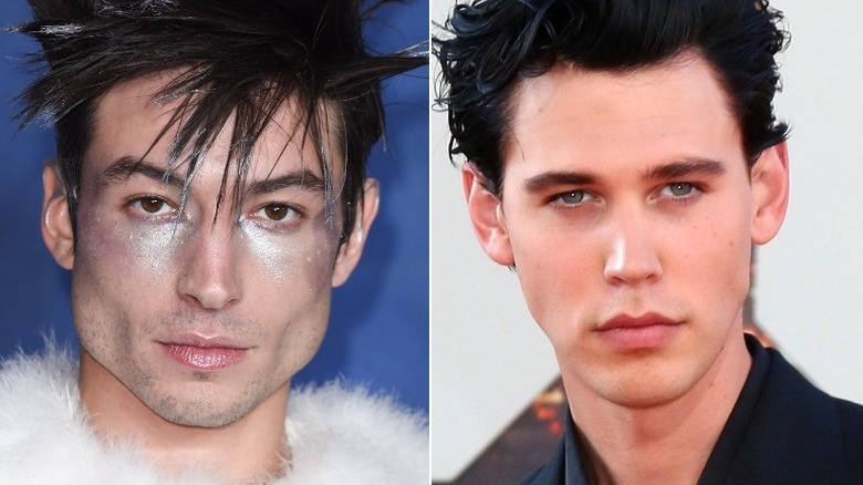 Austin Butler attends the "Elvis" UK premiere; Ezra Miller attends the 2017 "Justice League" premiere