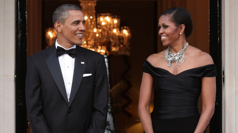 Barack and Michelle Obama smiling