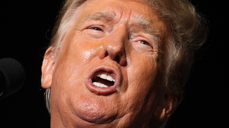 closeup of Donald Trump yelling and upset