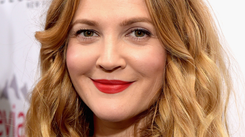 Drew Barrymore red carpet smirk