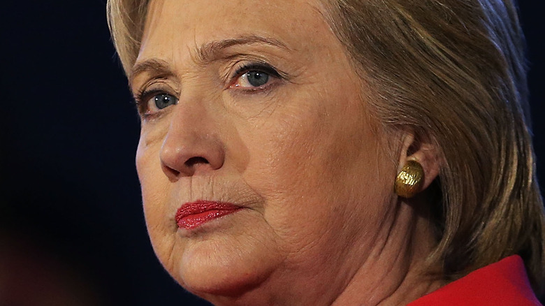 Hilary Clinton looking pensive