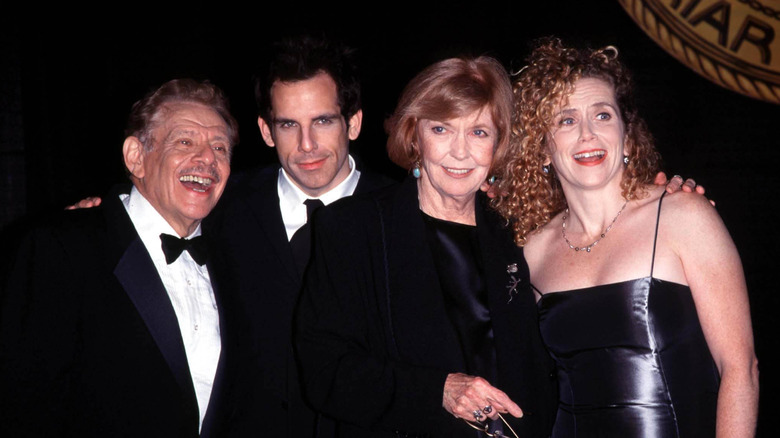 Jerry Stiller with his son, Ben, wife, Anne Meara, and daughter Amy Stiller.