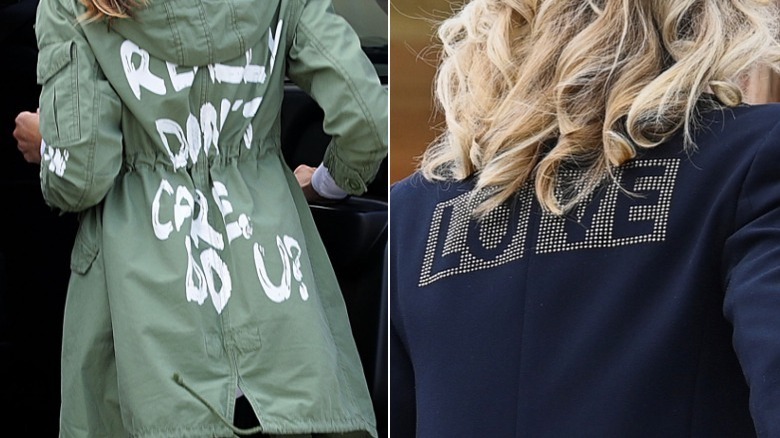 Melania Trump jacket, Jill Biden jacket