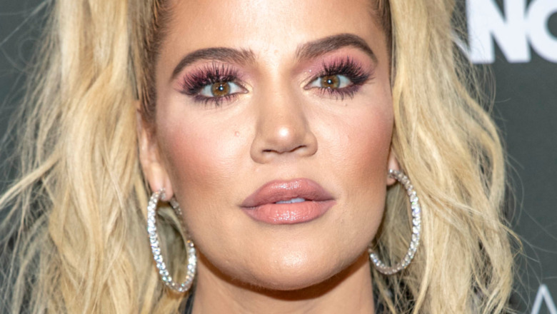 Khloé Kardashian staring