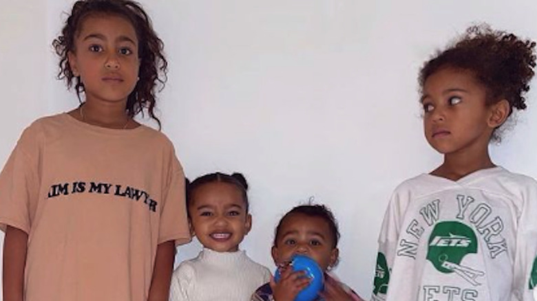 Kim Kardashian's children North, Chicago, Psalm, and Saint