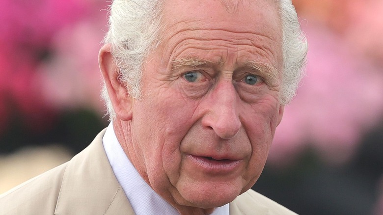 Prince Charles grey hair looking worried