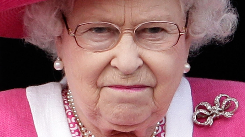 Queen Elizabeth II scowls at an engagement