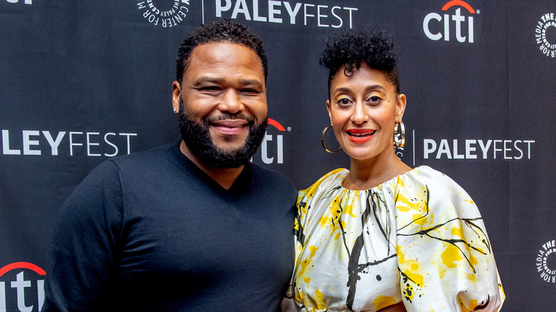 Tracee Ellis Ross and Anthony Anderson smile 