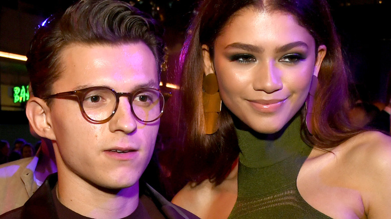 Tom Holland and Zendaya at the Spider-Man movie premiere