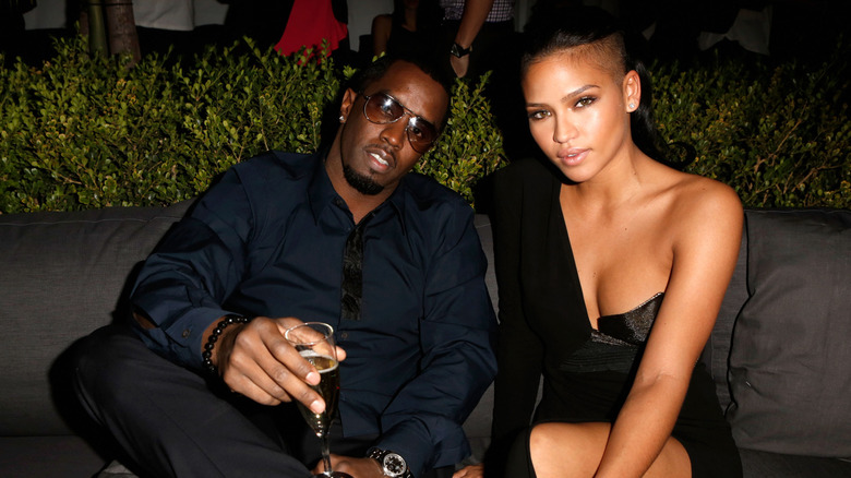 Diddy and Cassie seated
