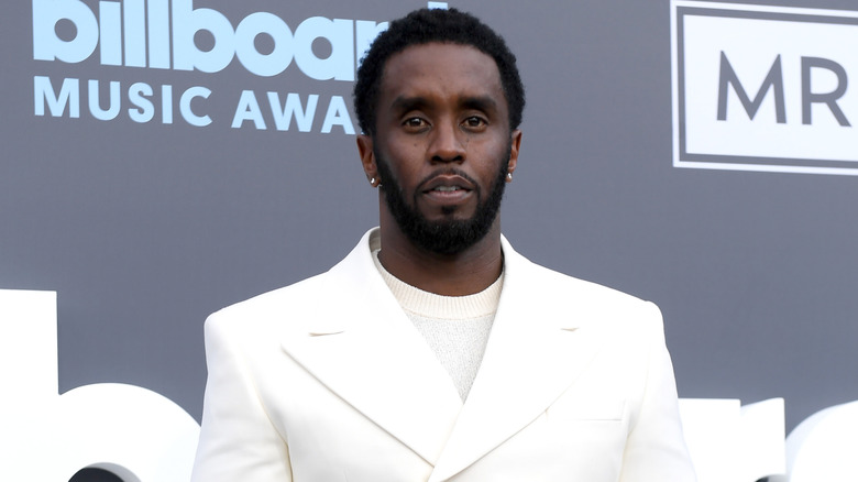 Diddy wearing all white