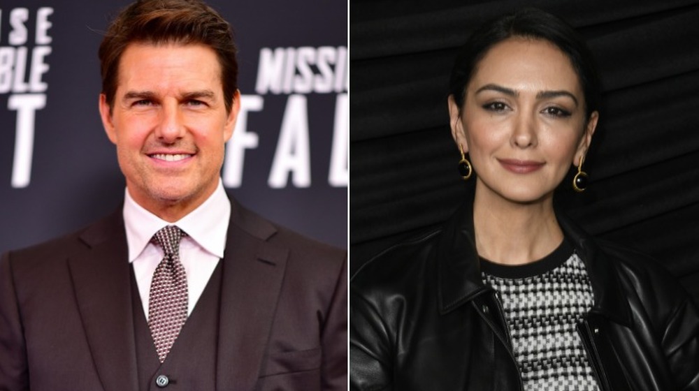 Tom Cruise and Nazanin Boniadi; split image