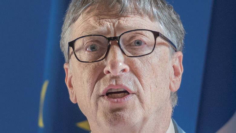 Bill Gates talks at an event