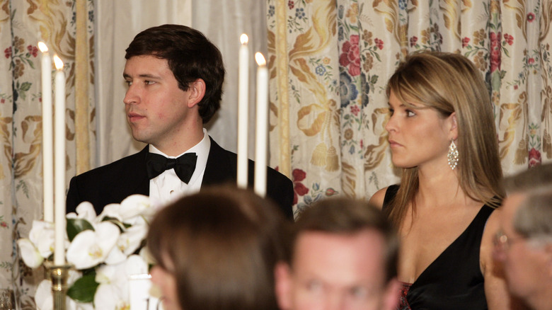 Henry Chase Hager and Jenna Bush, daughter of U.S. President George W. Bush, attending a dinner held for Prince Charles and his wife Camilla of the United Kingdom at the White House