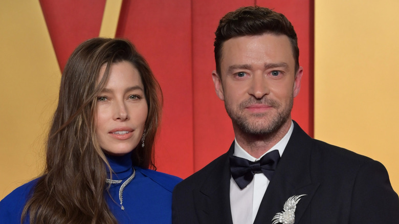 Justin Timberlake and Jessica Biel on the red carpet in 2024