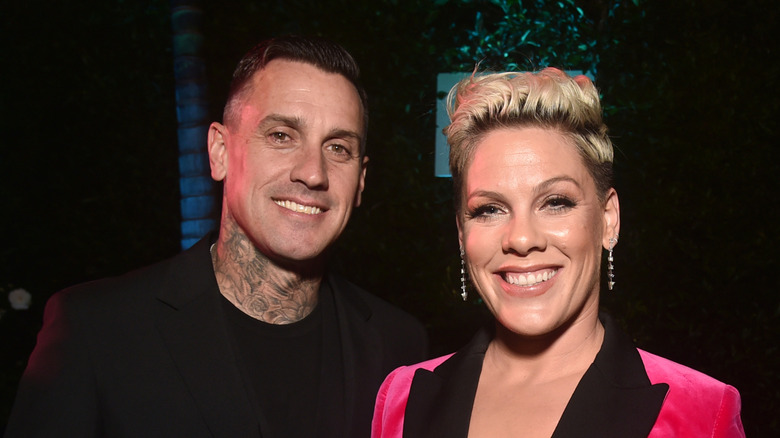 Pink and Carey Hart pose in 2019
