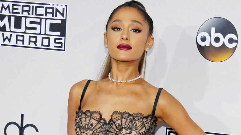 Ariana Grande poses on the red carpet