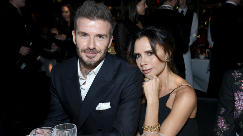 David and Victoria Beckham posing