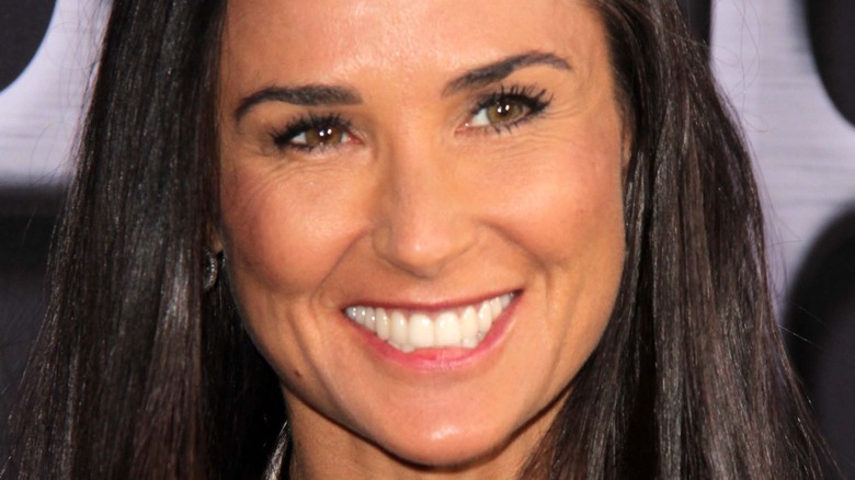 Demi Moore wide smile pink lip