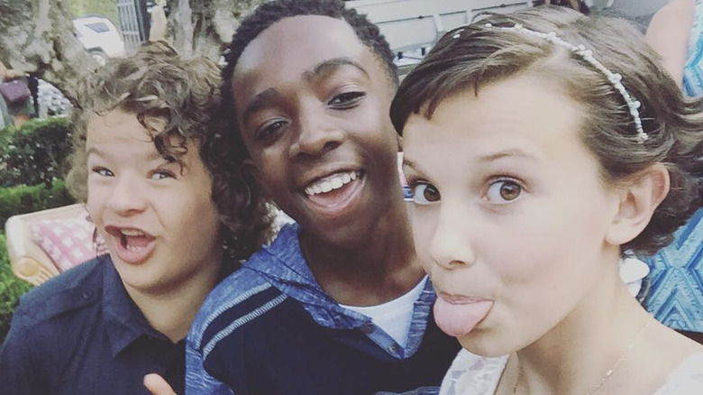 Gaten Matarazzo, Caleb McLaughin, and Millie Bobby Brown