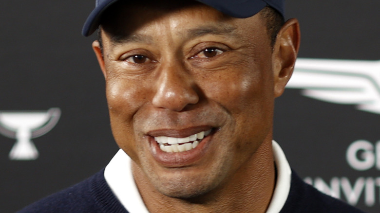 Tiger Woods smiling