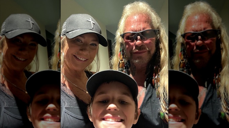 Francie Frane, Anthony, and Duane Chapman posing for a selfie together