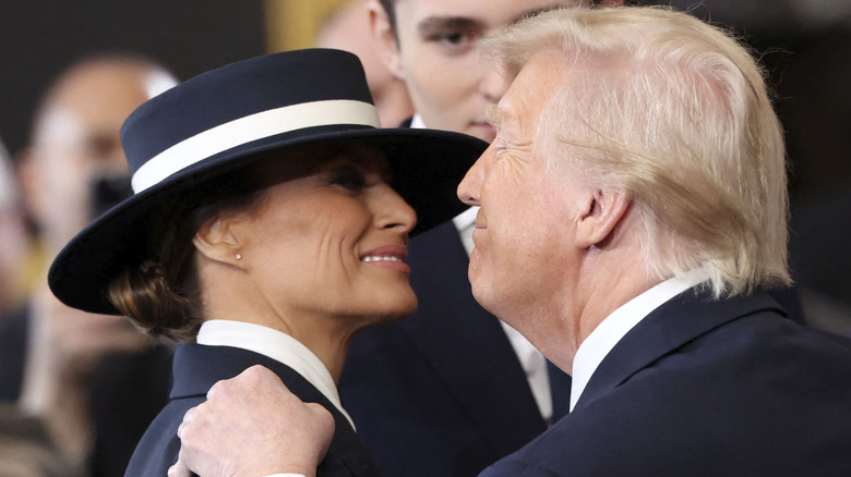 Melania and Donald Trump share awkward kiss at 2025 inauguration