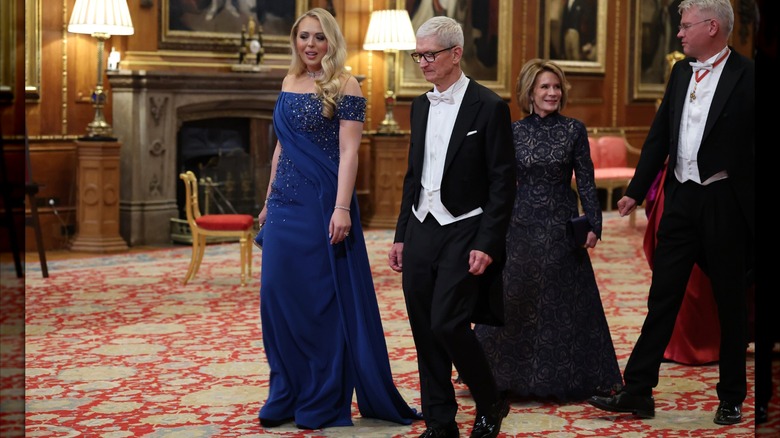 Tiffany Trump and Tim Cook, Harriet Stephens, and Dr Charles Woodburn attending the State visit by the President of the United States of America at Windsor Castle