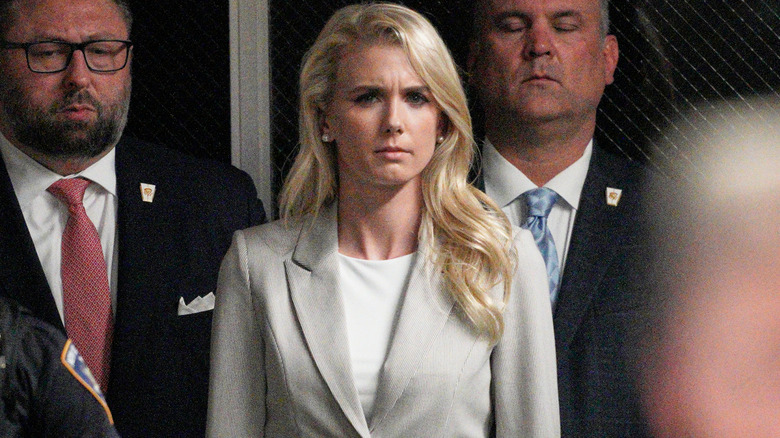 Natalie Harp with an emotionless glare