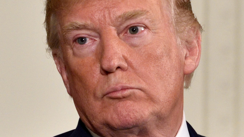 Donald Trump frowning