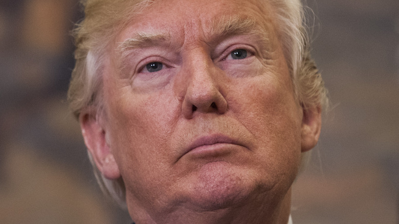 Donald Trump looking serious