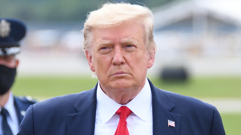 Donald Trump looking stern