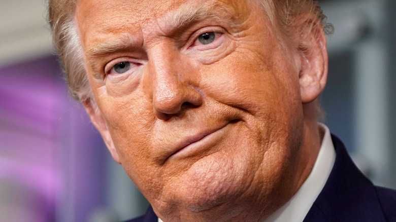 Donald Trump looking unhappy