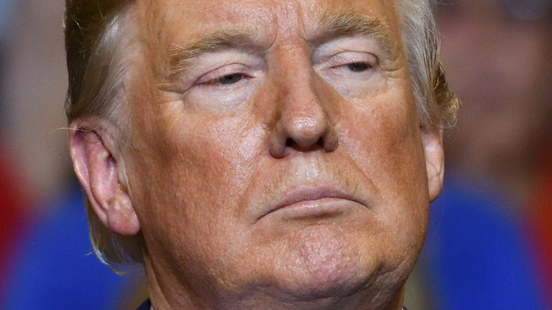 Donald Trump frowning