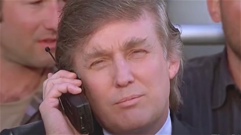 Donald Trump talking on cell phone