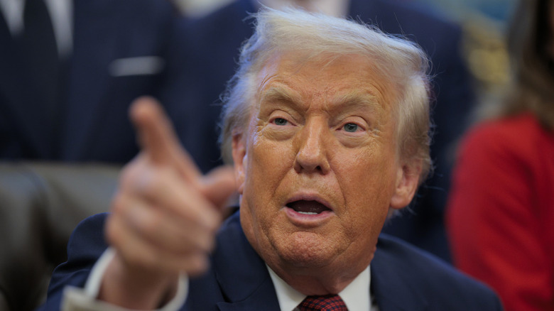 Donald Trump pointing